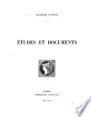 Etudes et documents