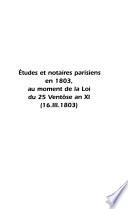 Études et notaires parisiens en 1803