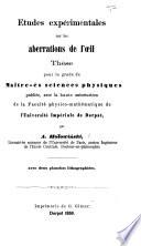 Etudes expérimentales sur les aberrations de l'oeil