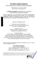 Etudes germaniques