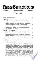 Etudes germaniques