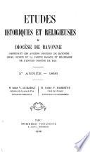 Études historiques et religieuses du diocèse de Bayonne