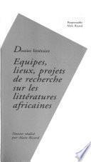 Etudes littéraires africaines