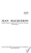 Études offertes à Jean Macqueron