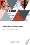 Etudes religieuses, historiques et littéraires
