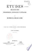 Etudes religieuses, historiques et littéraires