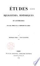 Etudes religieuses, historiques et littéraires