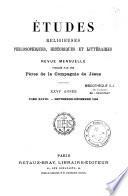 Etudes religieuses, historiques et littéraires