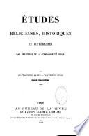 Études religieuses, philosophiques, historiques et littéraires