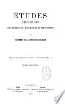 Études religieuses, philosophiques, historiques et littéraires