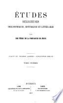 Etudes religieuses, philosophiques, historiques et littéraires