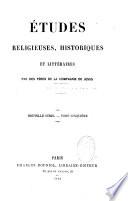 Études religieuses, philosophiques, historiques et littéraires