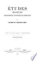 Etudes religieuses, philosophiques, historiques et littéraires