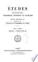 Études religieuses, philosophiques, historiques et littéraires