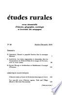 Études rurales