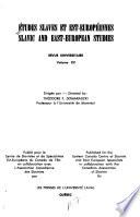 Etudes Slaves Et Est-européennes