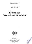 Études sur l'ésotérisme musulman
