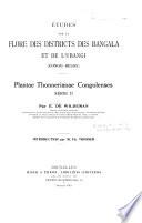 Études sur la flore des districts des Bangala et de l'Ubangi (Congo belge)