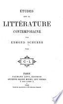 Études sur la littérature contemporaine