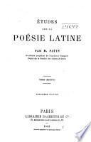 Études sur la poésie latine