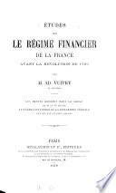 Études sur le régime Financier de la France