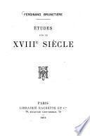 Études sur le XVIIIe siècle