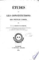 Études sur les constitutions des peuples libres