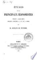 Études sur les principaux économistes