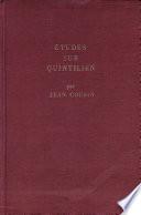 Etudes Sur Quintilien