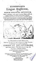 Euphonologia linguæ Anglicanæ, Lat. & Gall. scripta
