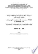 European Bibliography of Soviet, East European and Slavonic Studies