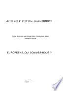 Européens, qui sommes-nous?