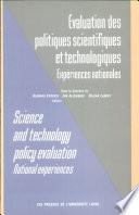 Evaluation Des Politiques Scientifiques Et Technologiques