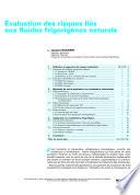 Evaluation des risques lies aux fluides frigorigenes naturels