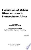 Evaluation of urban observatories in francophone Africa
