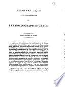Examen critique d'une nouvelle édition des paradoxographes grecs