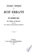 Examen critique du Juif-errant de M. Eugène Sue