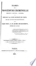 Examen de la procédure criminelle