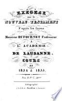 Exégèse sur le Nouveau Testament