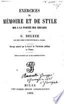Exercices de memoire et de style mis a la portee des enfants