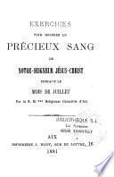 Exercices pour honorer le précieux sang de Notre-Seigneur Jésus-Christ pendant le mois de juillet