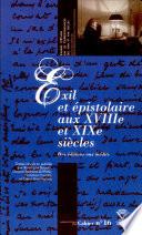 Exil et épistolaire aux XVIIIe et XIXe siècles