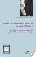 Expériences du monde sensible dans la littérature