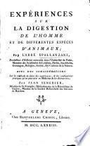 Expériences sur la digestion de l'homme