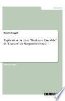 Explication du texte Moderato Cantabile et L'Amant de Marguerite Duras