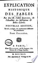 Explication historique des fables