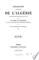 Exploration scientifique de l'Algérie pendant les années 1840, 1841, 1842. Sciences historiques et géographiques