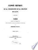 Exposé critique de la philosophie de la religion de Kant