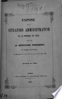 Exposé de la situation administrative de la Province de Liège