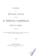 Exposé des États-Unis présenté au Tribunal d'arbitrage réuni à Genève